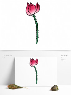 手绘一只莲花设计元素