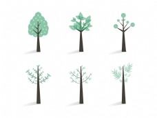 树木树叶矢量绿色树木绿叶装饰图案
