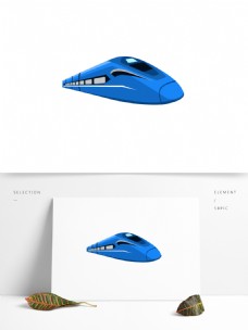 蓝色高铁列车交通运输工具扁平风元素