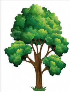 大自然油画卡通树木树林