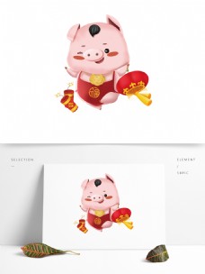 2019喜庆猪年形象元素设计