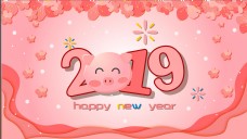2019猪年新年矢量背景图