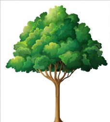 大自然卡通绿色树木树林