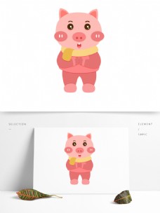 可爱2019猪形象元素设计