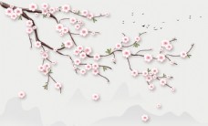 客厅无框画梅花植物花鸟中国风中式传统装饰