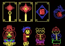 春节节日LED灯光造型吉祥图案