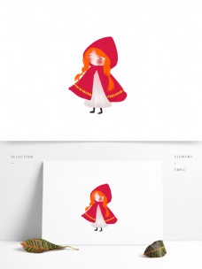 剪纸风童话人物小红帽设计