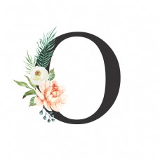 花朵创意创意婚礼季字母O浪漫花朵