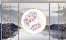 客厅无框画山水风景中国风中式传统装饰画