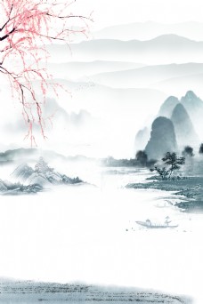 中国风设计水墨山水意境中国风海报