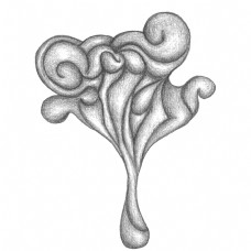 水彩灰色蘑菇素描