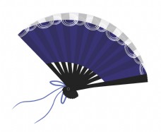 中国风线条扇子传统扇子手绘