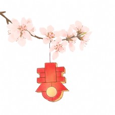 粉色梨花新春灯笼