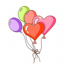 情人节彩色的气球插画