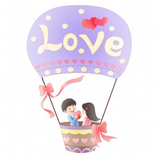 LOVE热气球情侣情人节