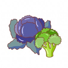 绿色蔬菜绿色的西蓝花手绘插画