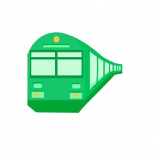 绿色的火车手绘插画
