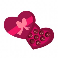 爱情巧克力礼盒插画