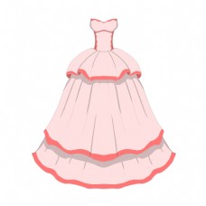 手绘粉色裙子插画