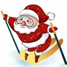圣诞节圣诞老人滑雪橇节日快乐