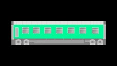 绿色的漂亮火车插画