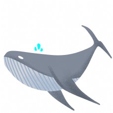 手绘灰色的鲸鱼插画