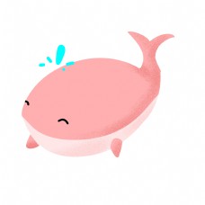 粉色卡通鲸鱼插画