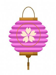 水彩手绘紫色的中国风灯笼