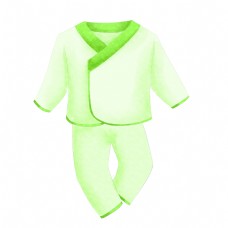 绿色可爱的婴儿服插画