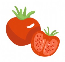 绿色蔬菜手绘蔬菜西红柿插画