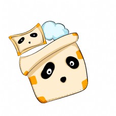 黄色的被子手绘插画