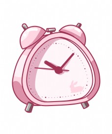 粉色的闹钟手绘插画