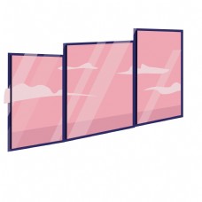 三块粉色卡通风景图