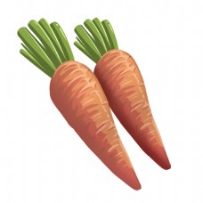 绿色蔬菜手绘蔬菜胡萝卜插画