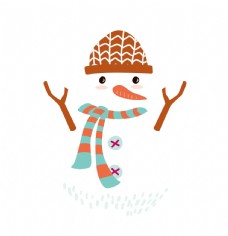 圣诞节雪人平安夜可爱围巾帽子PNG