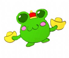 卡通绿色小青蛙新年喜庆