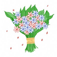 手绘婚礼花束插画