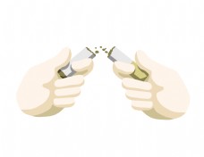 世界无烟日折断香烟PNG图片