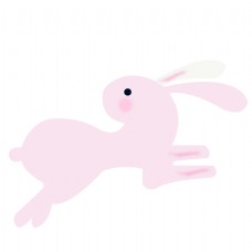 矢量图中秋节粉色月兔