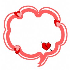 情人节浪漫边框对话框爱心可爱卡通PNG素材