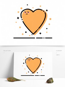 形色边框橙黄色爱心形状meb风格纹理边框可商用