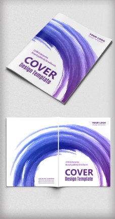 彩色水墨企业宣传广告画册封面设计