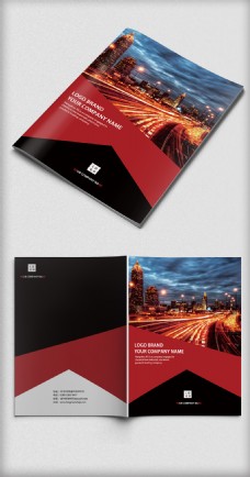 红色大气商务企业画册封面模板