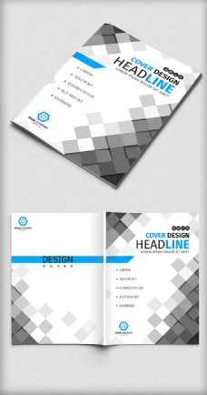 蓝色企业商务画册封面设计