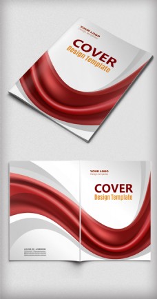 红色丝带招商画册封面设计