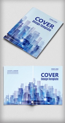 房地产设计蓝色时尚房地产建筑画册封面设计