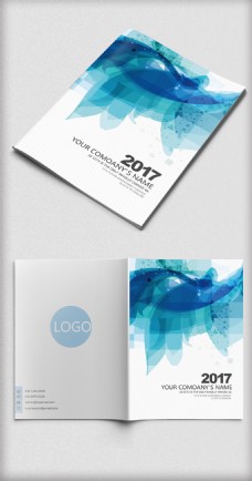 简约蓝色企业商务画册封面设计