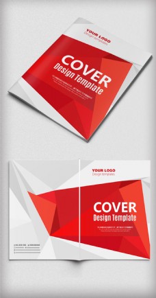 立体红色企业形象画册封面设计
