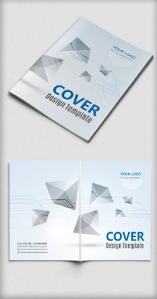 书本简洁立体三角企业封面设计