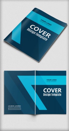 蓝色时尚创意画册封面设计